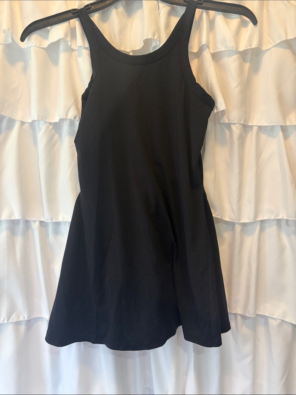 Black Sleeveless A-Line Kid’s Athletic Dress